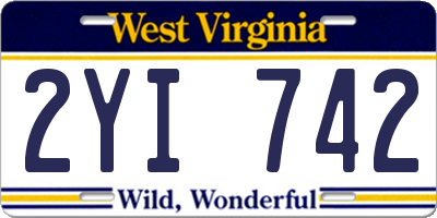 WV license plate 2YI742