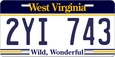 WV license plate 2YI743
