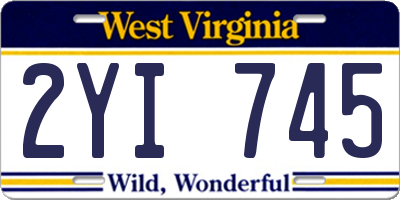 WV license plate 2YI745
