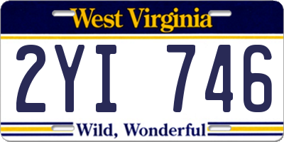 WV license plate 2YI746