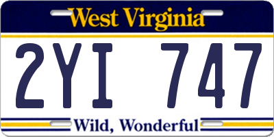 WV license plate 2YI747