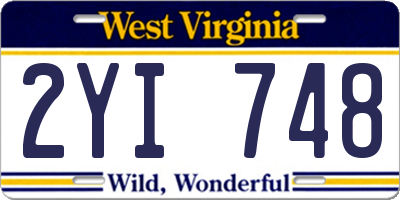WV license plate 2YI748