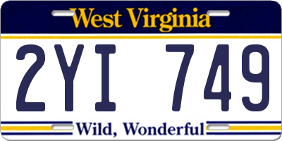 WV license plate 2YI749