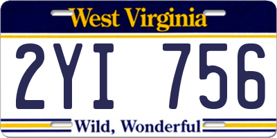 WV license plate 2YI756