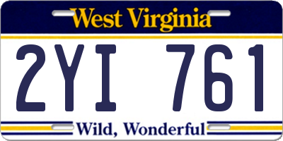 WV license plate 2YI761