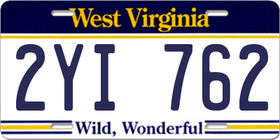 WV license plate 2YI762