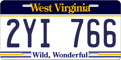 WV license plate 2YI766