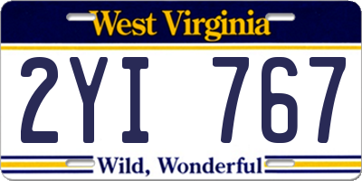 WV license plate 2YI767