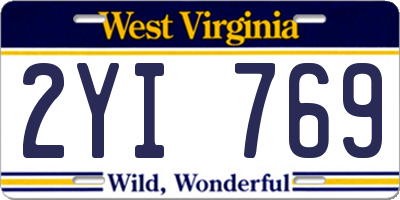 WV license plate 2YI769