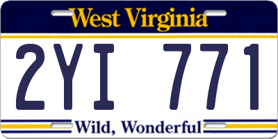 WV license plate 2YI771
