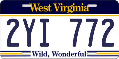 WV license plate 2YI772