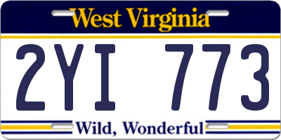 WV license plate 2YI773