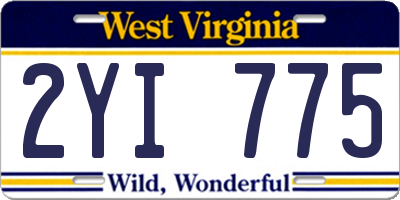 WV license plate 2YI775
