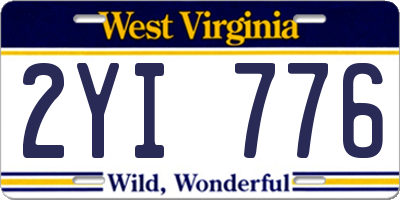 WV license plate 2YI776
