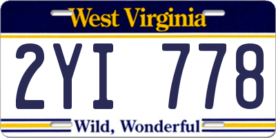 WV license plate 2YI778