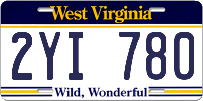 WV license plate 2YI780
