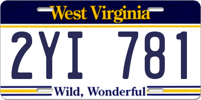 WV license plate 2YI781