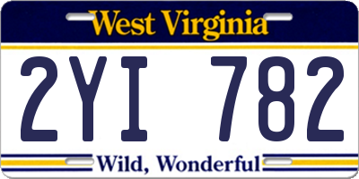 WV license plate 2YI782