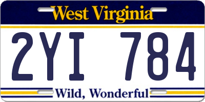 WV license plate 2YI784