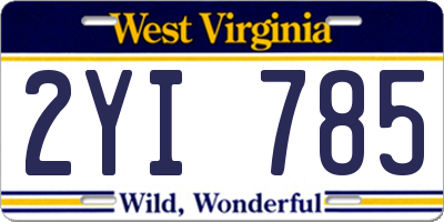 WV license plate 2YI785