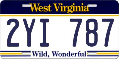 WV license plate 2YI787