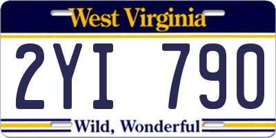 WV license plate 2YI790