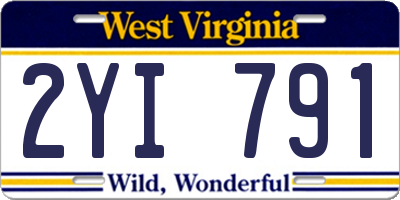WV license plate 2YI791