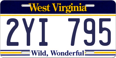 WV license plate 2YI795
