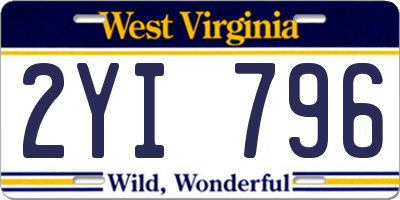 WV license plate 2YI796