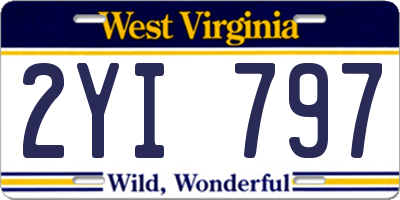 WV license plate 2YI797