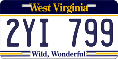 WV license plate 2YI799