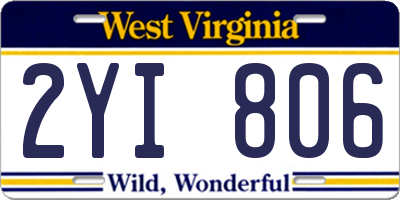 WV license plate 2YI806