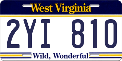 WV license plate 2YI810