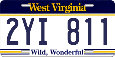 WV license plate 2YI811