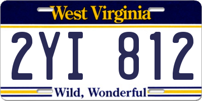 WV license plate 2YI812