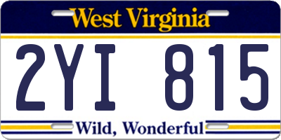 WV license plate 2YI815