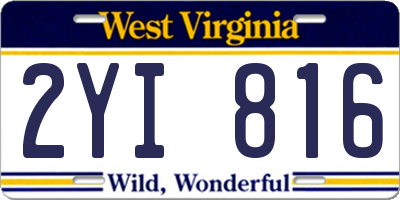 WV license plate 2YI816