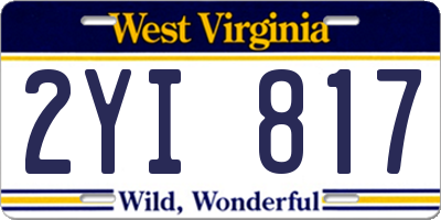 WV license plate 2YI817
