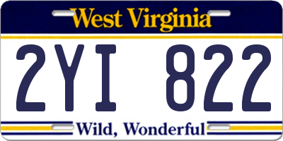 WV license plate 2YI822