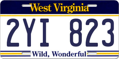 WV license plate 2YI823