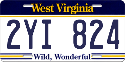 WV license plate 2YI824