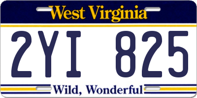 WV license plate 2YI825