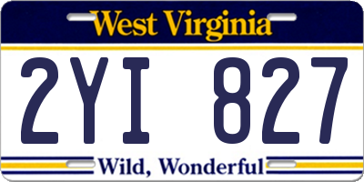 WV license plate 2YI827