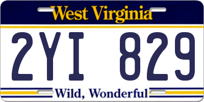 WV license plate 2YI829