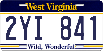 WV license plate 2YI841