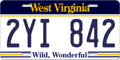WV license plate 2YI842