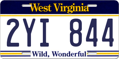 WV license plate 2YI844