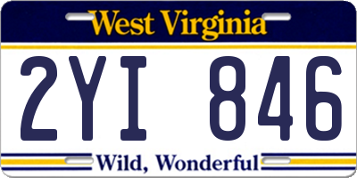 WV license plate 2YI846