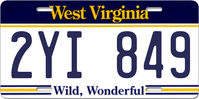 WV license plate 2YI849