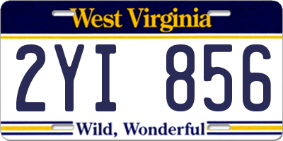 WV license plate 2YI856